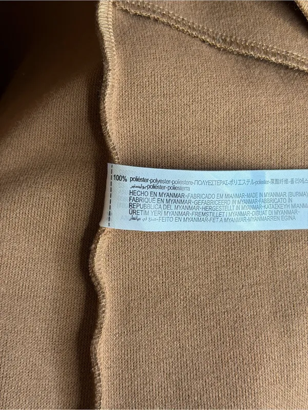 Zara Women L Camel Brown Open Lapel Long Coat Minimalist Quiet Luxury Overcoat - Image 5