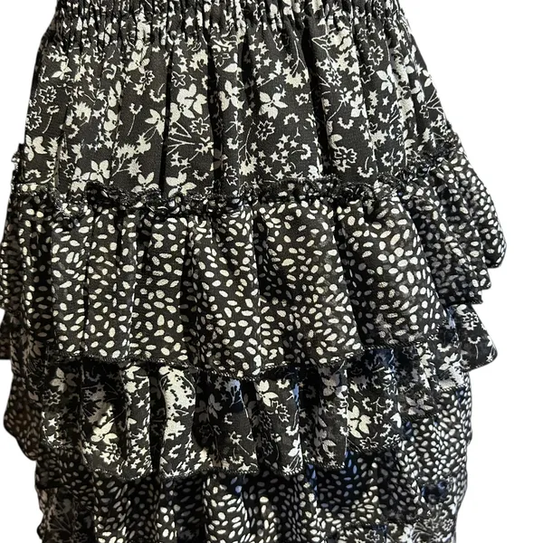 CZ Cover Up Smocked Layered Ruffle Dress Med Boho Chic Fairy Cottage Whimsey - Image 10