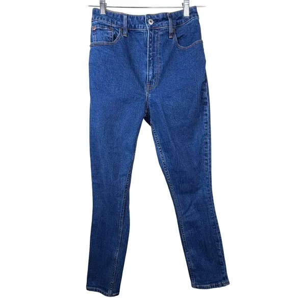 Abercrombie & Fitch Curve Love Super Dark High Rise The Skinny Ankle Jeans 0/25 - Image 7