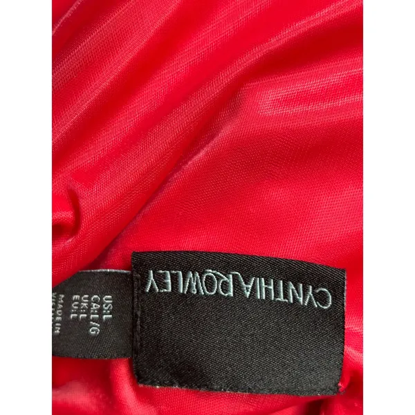 Cynthia Rowley Red Sleeveless Pintuck Fit and Flare Cocktail Dress Large - Image 5