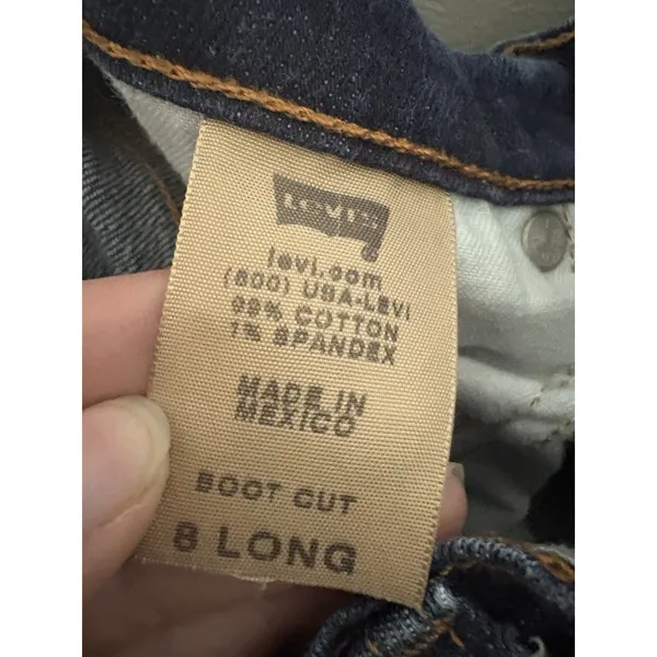 Vintage Y2K Mid rise Boot Cut 515 Levi’s Jeans Size 8 Long Dark Wash Flare - Image 5