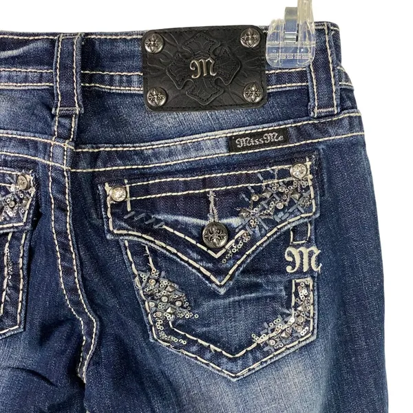 New Miss Me Jeans Women’s Size 26 skinny Denim Embellished flap Pockets‎ - Image 10