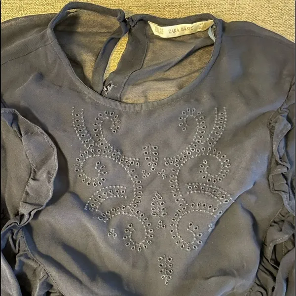 Zara‎ sheer mesh eyelet crop top - Image 2
