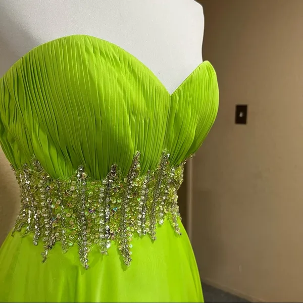 NWT NEW Sparkle Prom by Da Vinci 71441 line dress chiffon strapless beaded dress - Image 5