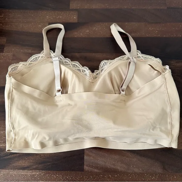 True & Co Lace Wireless Bralette Tan - Image 4