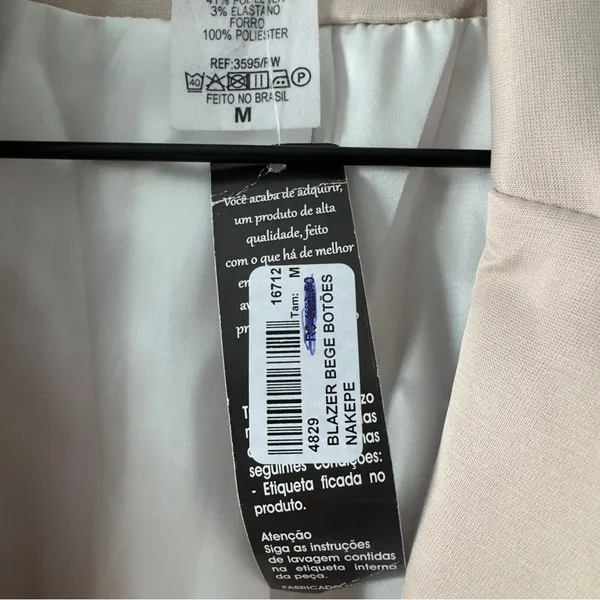 NWT Nakepe Blazer Single Button Front Long Sleeve Collar Pockets Business Office - Image 8