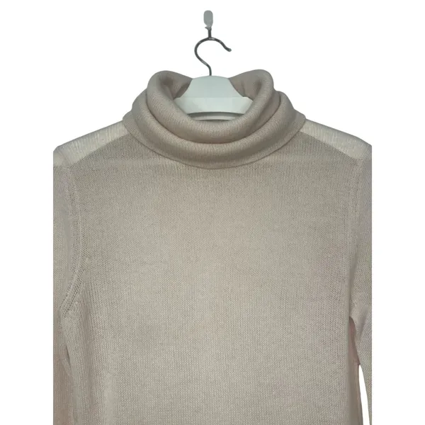VKOO Cashmere Sheer Turtleneck Sweater 90s Minimalist M - Image 3
