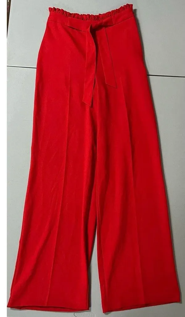 Miss Selfridge Red Belted High-Rise Wide-Leg Pants Bottoms Trousers Slacks Size 2 ❤️✨ - Image 6