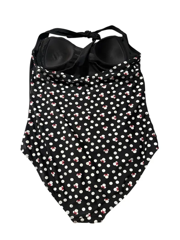 Disney Parks XL Minnie mouse Black Polka Dot Halter One-Piece Swimsuit Red Trim - Image 10