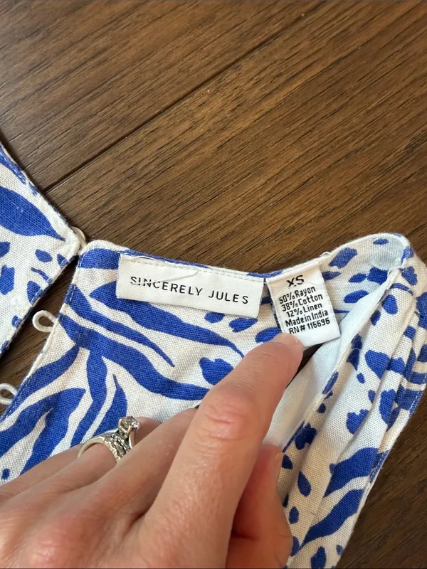 Sincerely Jules Blue and White Printed Maxi Dress Size XS - C26-036 - Image 6