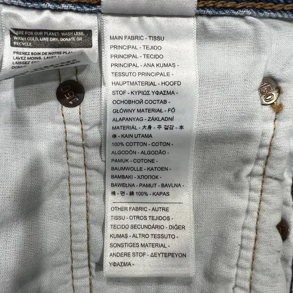 Levis Size 27 501 150 Pieced Shorts Original High Rise Denim Distressed Blue - Image 11