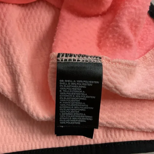 The North Face Arcata Hoodie Neon Peach Zip Up Fleece Lined Zip Pockets Medium - Image 6