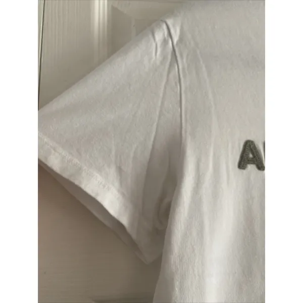 Abercrombie Fitch Soft‎ A&F Tee Womens Size S White Logo Embroidered Cotton Y2K - Image 4