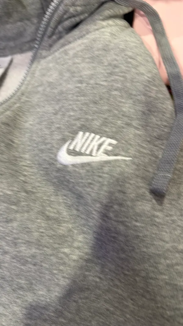Nike Grey Zip-Up Hoodie - Image 4