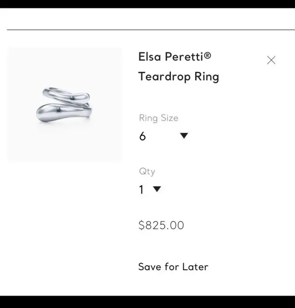 Tiffany & Co. Elsa Peretti Teardrop Ring - Image 5