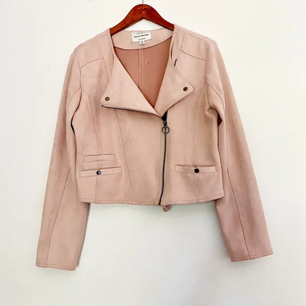 NWT Haute Monde Casual Faux Suede Moto Jacket XL - Image 4