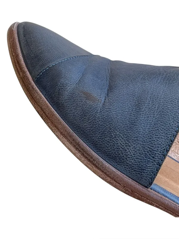 Free People Leather Royale Side Cut-Out Flats Blue Size 7.5 - Image 6