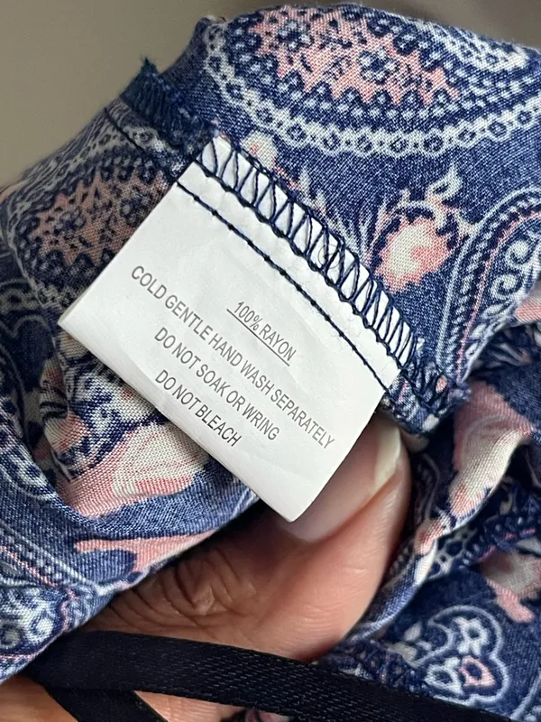 DEBBIE DABBIE | Blue & Pink Floral Print Wrap Mini Dress Sz 8 - Image 8