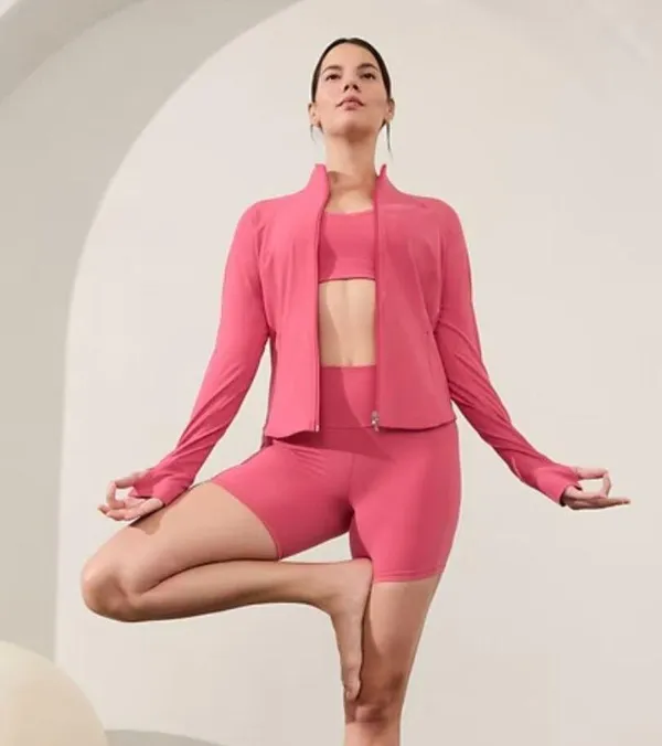 New Athleta S Salutation Jacket Dragonfruit Pink Size Small - Image 4