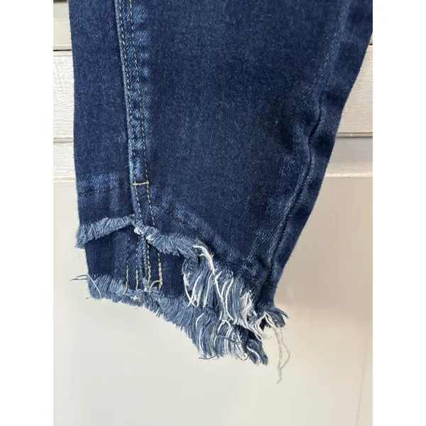 Kancan Denim Dark Wash Skinny Raw Double Hem Denim‎ Jeans Size 28 Mid Rise - Image 2