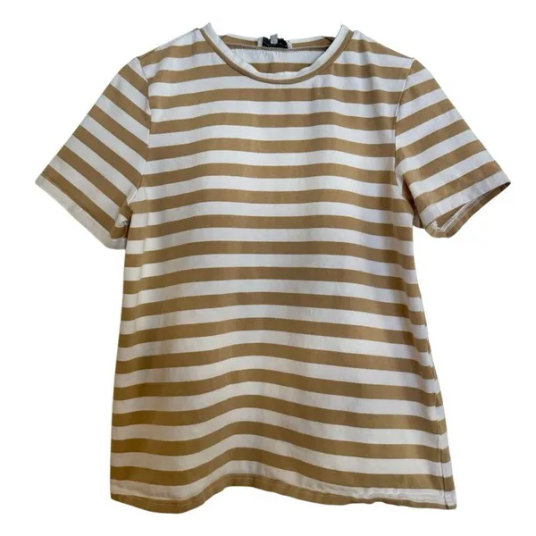 Sabo Skirt beige and white cotton tshirt size small - Image 2