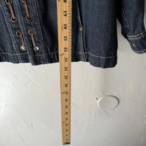 New‎ Direction Jacket Y2k Large Blue Denim Lace Up Grommet Moto Western Boho - Image 6