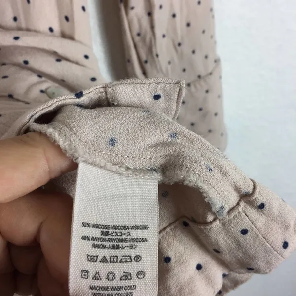 Free People Tunic Dress This Town Buttondown Dress Pink Polka Dot Small - Image 6