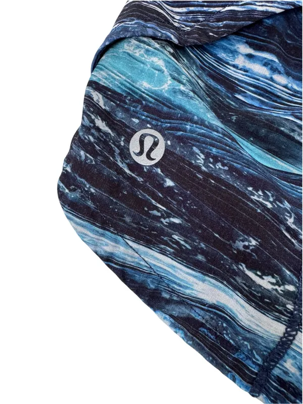 Lululemon Speed Up Short Long 4" Shorelines Multi Blue Black Size 4 - Image 6