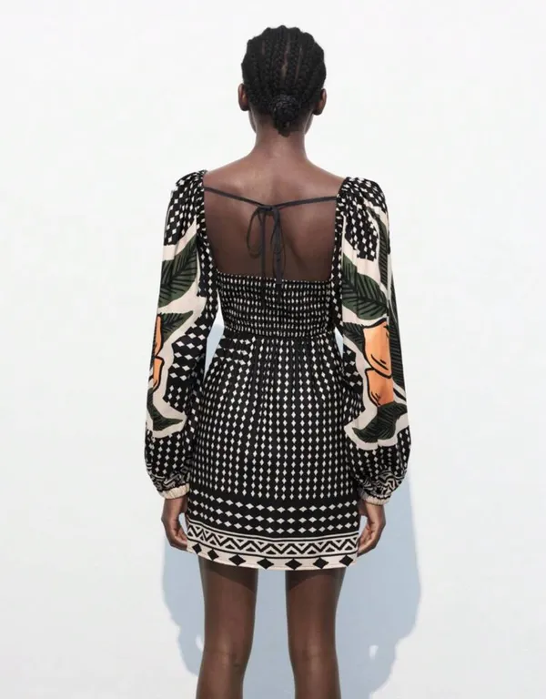 Shein Maija Floral Long Sleeve Cut Out Dress - Image 3