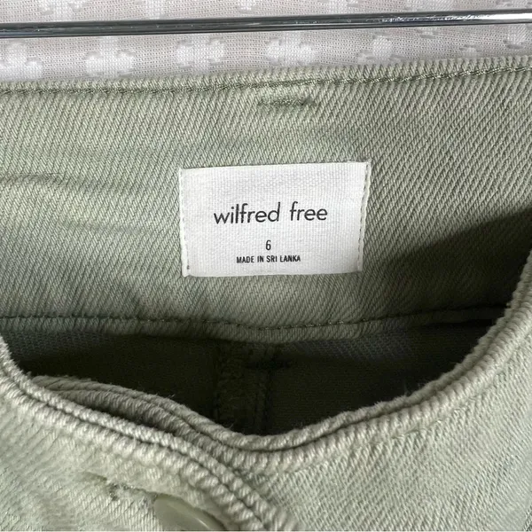 Aritzia Wilfred Free Women Pants‎ Sz 6 Green Modern Cargo High Rise Pockets - Image 4