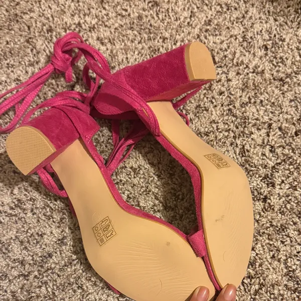 Allegra K Pink Suede Block Heels - Image 3