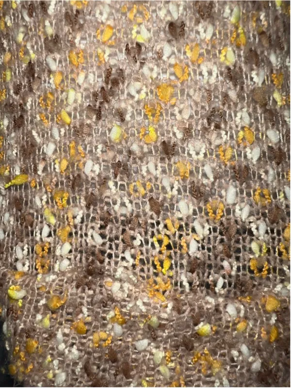 Open Back Brown Yellow Knit Sweater M Size M - Image 7