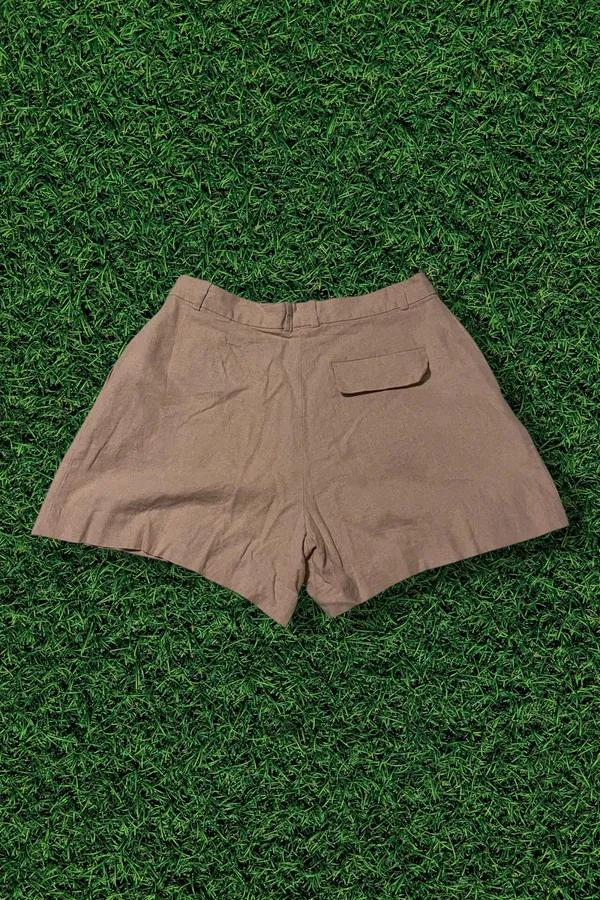 ZARA Tan Linen Shorts - Image 2