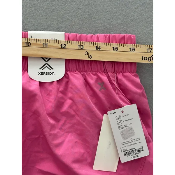 Xersion Running Shorts Large‎ NEW Popular Pink Mid-Rise Quick-Dri Brief Lined - Image 6