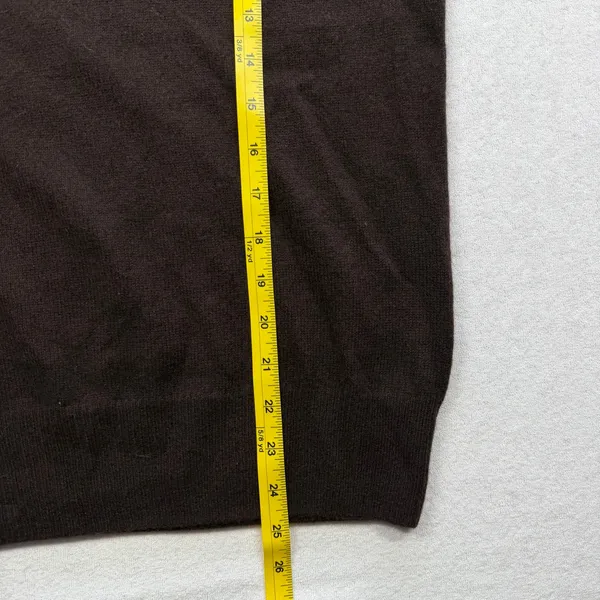 Only Mine 100% Cashmere Sweater Women’s Small Brown 2-Ply V-Neck Pullover - Image 5