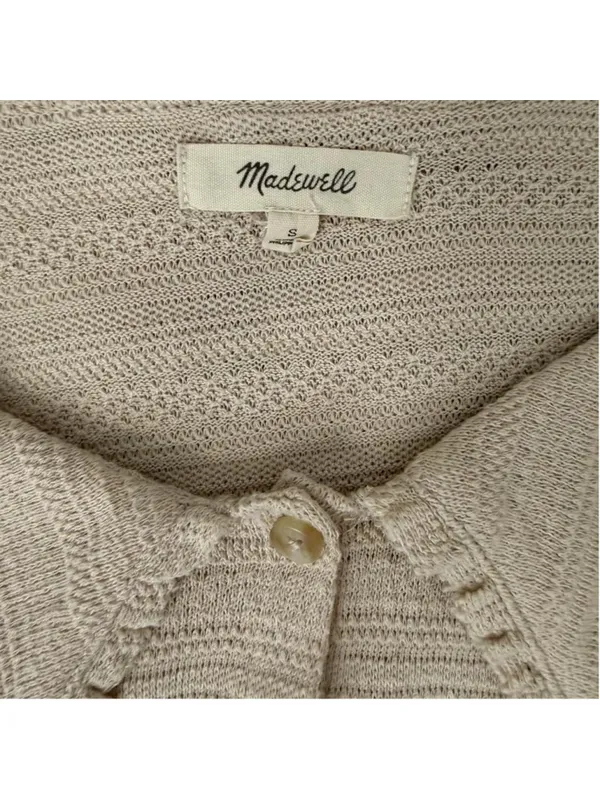 Madewell Ruffle Collared Crop Top in Wet Sand - Size S - Image 7