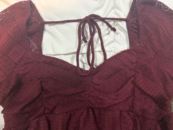 Burgundy crop top Red Size M - Image 2