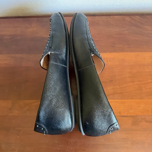 FitFlop Lena Microstud Black Leather Loafers Slip On Comfort Shoe Womens 7 - Image 5