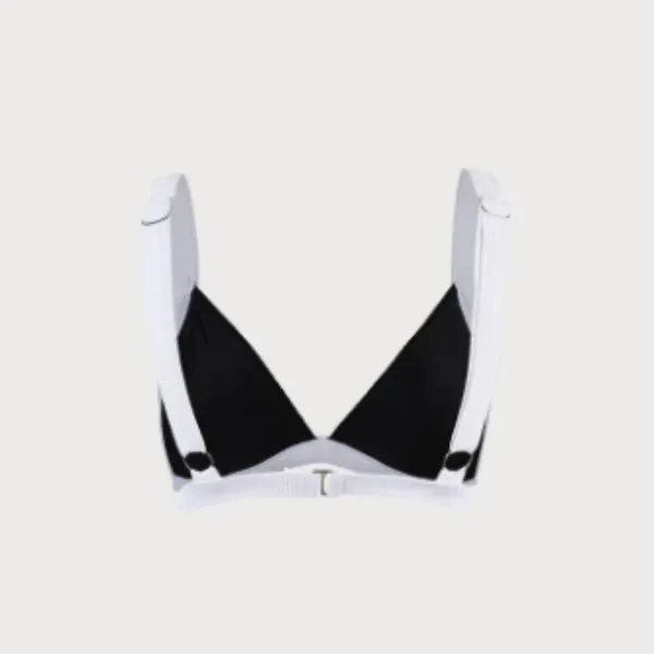 BERLOOK Contrast Trim Triangle Bikini Top ONLY 69 Black Size XL - Image 10