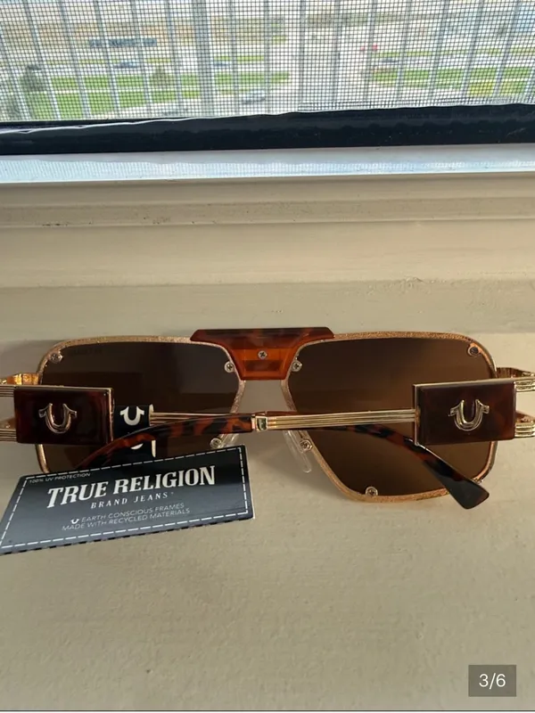 TRUE RELIGION tortoise shell acetate aviator Sunglasses - High Bridge UNISEX - Image 4