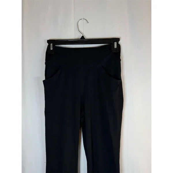Womens Leggings Size XS Black High Rise Bootcut Flare Yoga Pants Pockets - Image 2