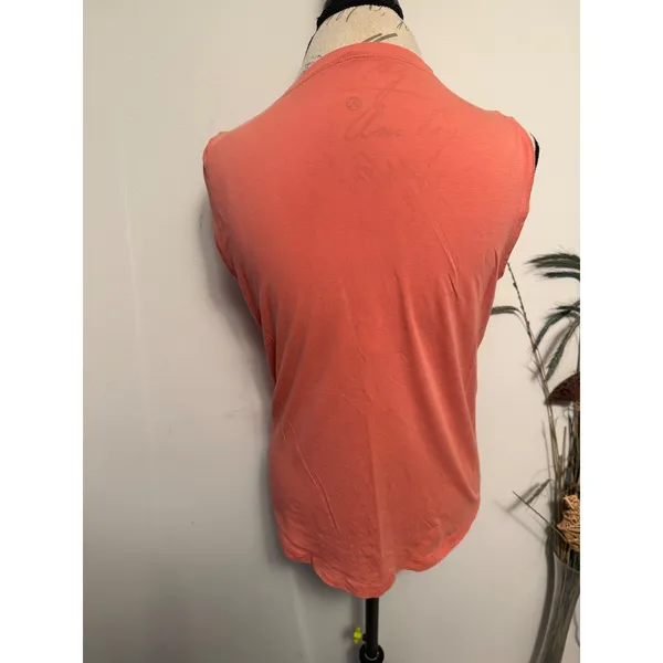 Lululemon Sleeveless Muscle Tank Top Coral Pink Crew Neck Womens Size 6‎ - Image 2