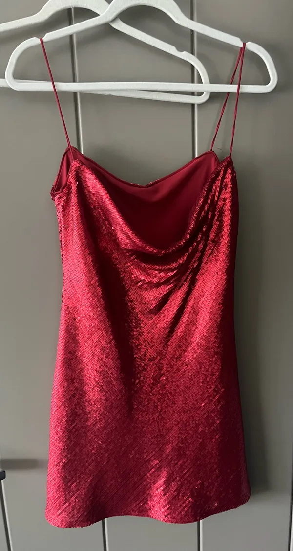 ZARA Sparkly Red Dress - Image 3