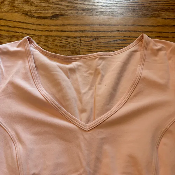 Lululemon Nulu Cropped Slim Yoga Short Sleeve Pink Mist - Image 3