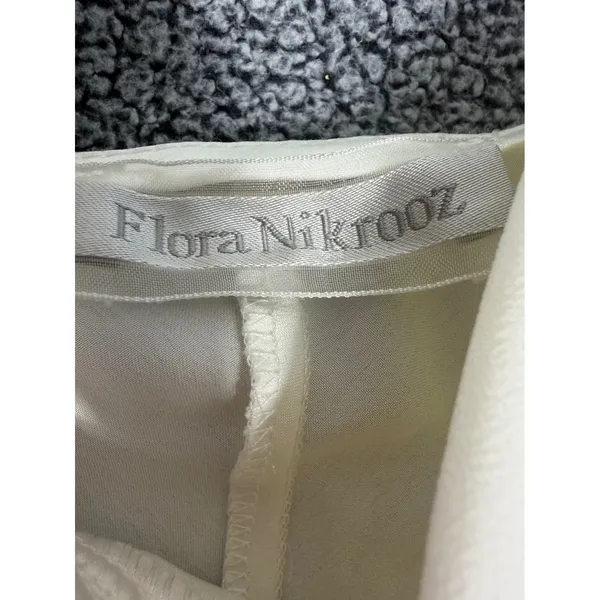 Flora Nikrooz Slip Dress Womens Small Ivory Satin Floral Strap Chemise - Image 9