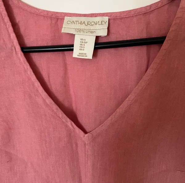 Pink Linen Dress In Size Small - Image 2