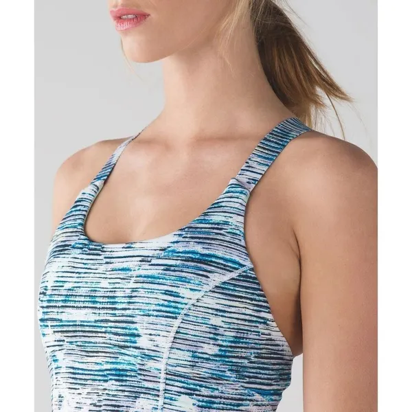 Lululemon 6‎ Sports Bra Pure Practice Blurry Belle Sea Mist Luxtreme Med Support - Image 2