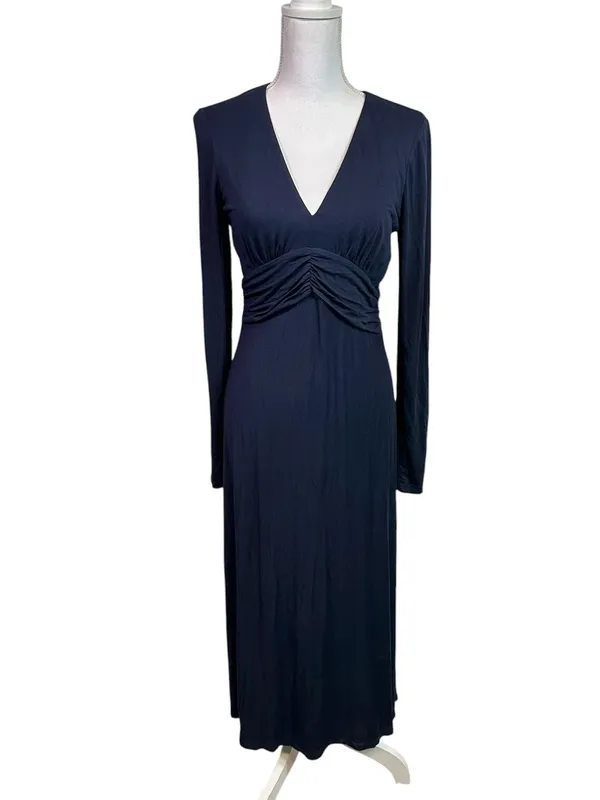 Boden Women’s Classic Jersey Knit Faux Wrap V-Neck Maxi Dress Navy Blue Size 6R - Image 2