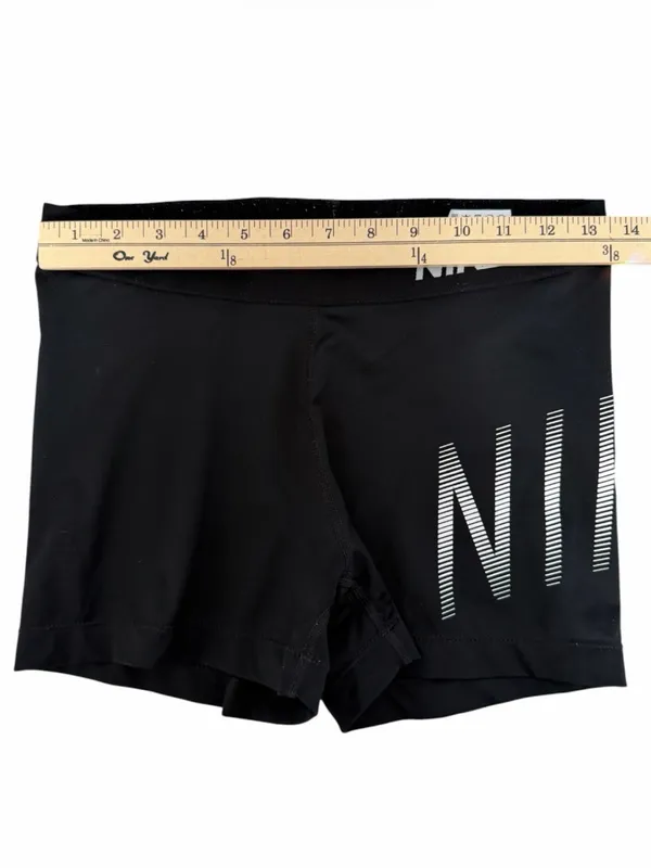 Nike Pro Black Women's Bike Shorts with Branded Waistband - Image 4