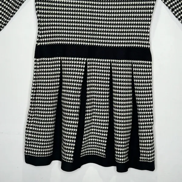 Lauren Ralph Lauren‎ Houndstooth Classic A-line Pleated Knee Length Dress Large - Image 7